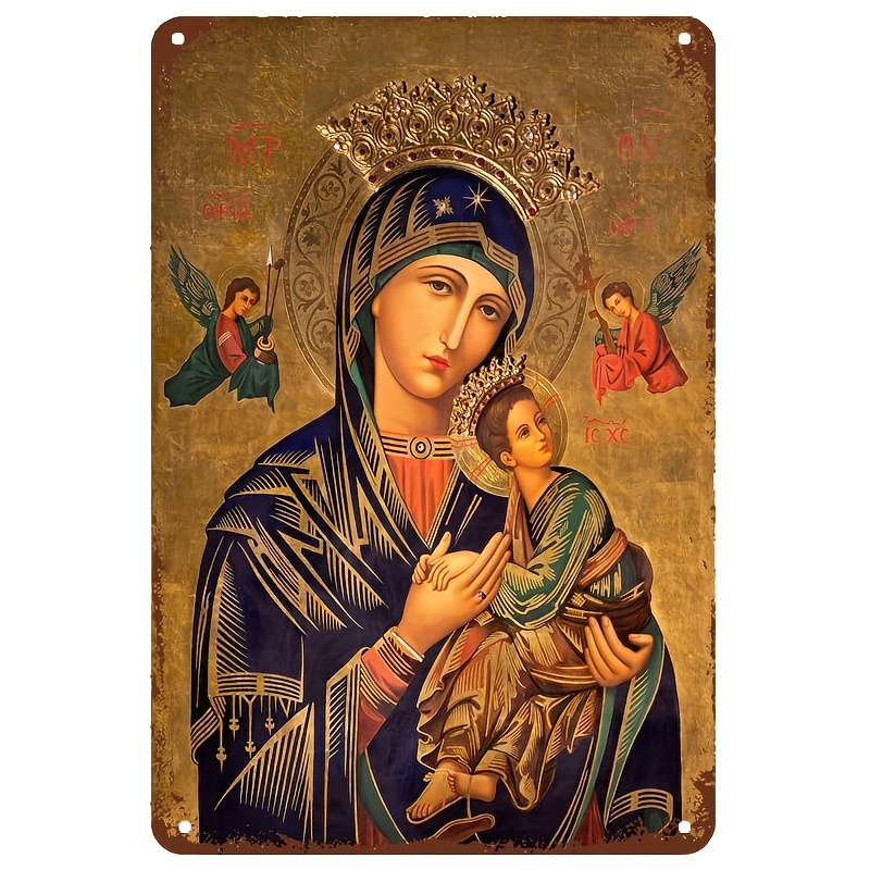Photography Pose - 2D Vintage Metal Sign, Virgin Mary