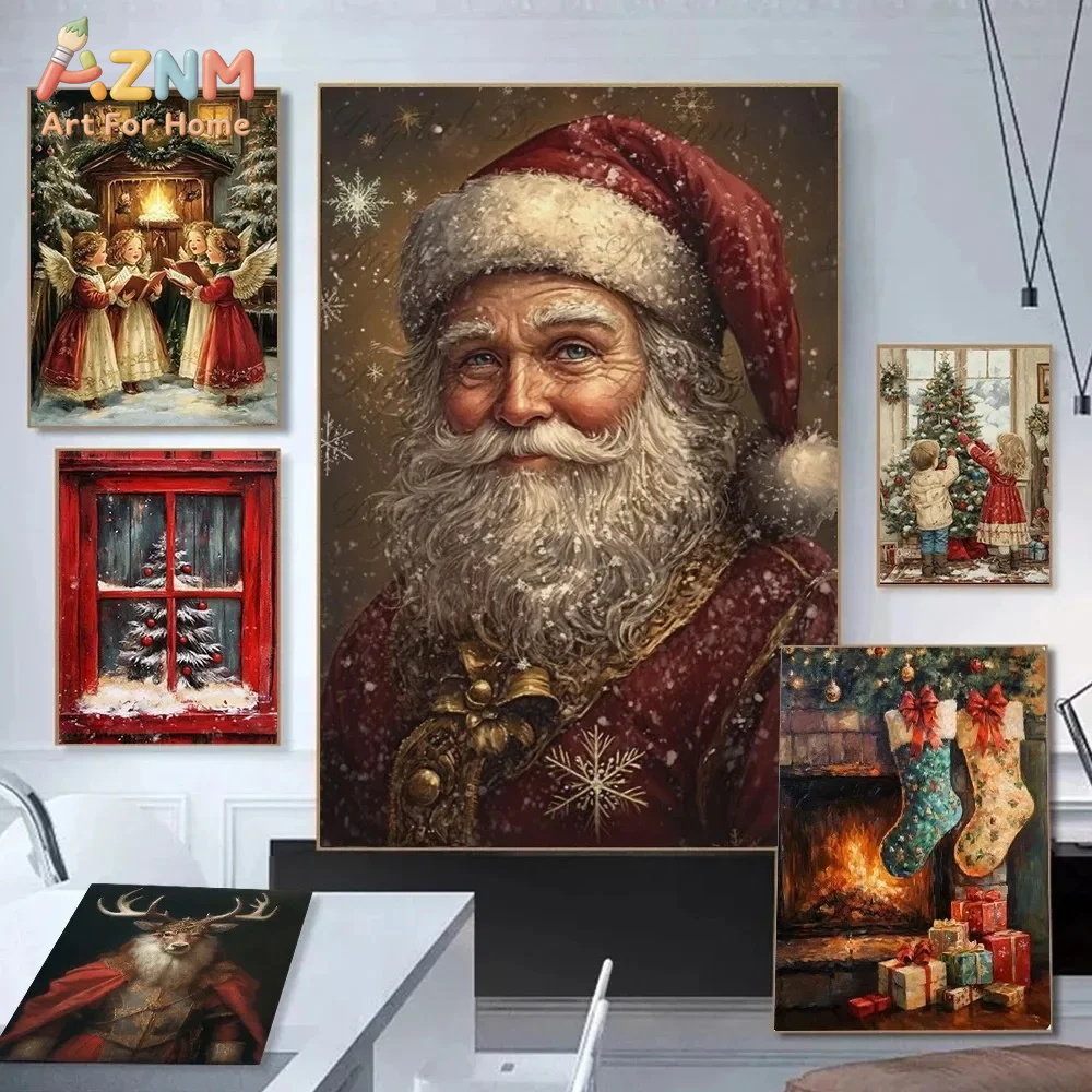 Photography Pose - Vintage Christmas Poster Print for Living