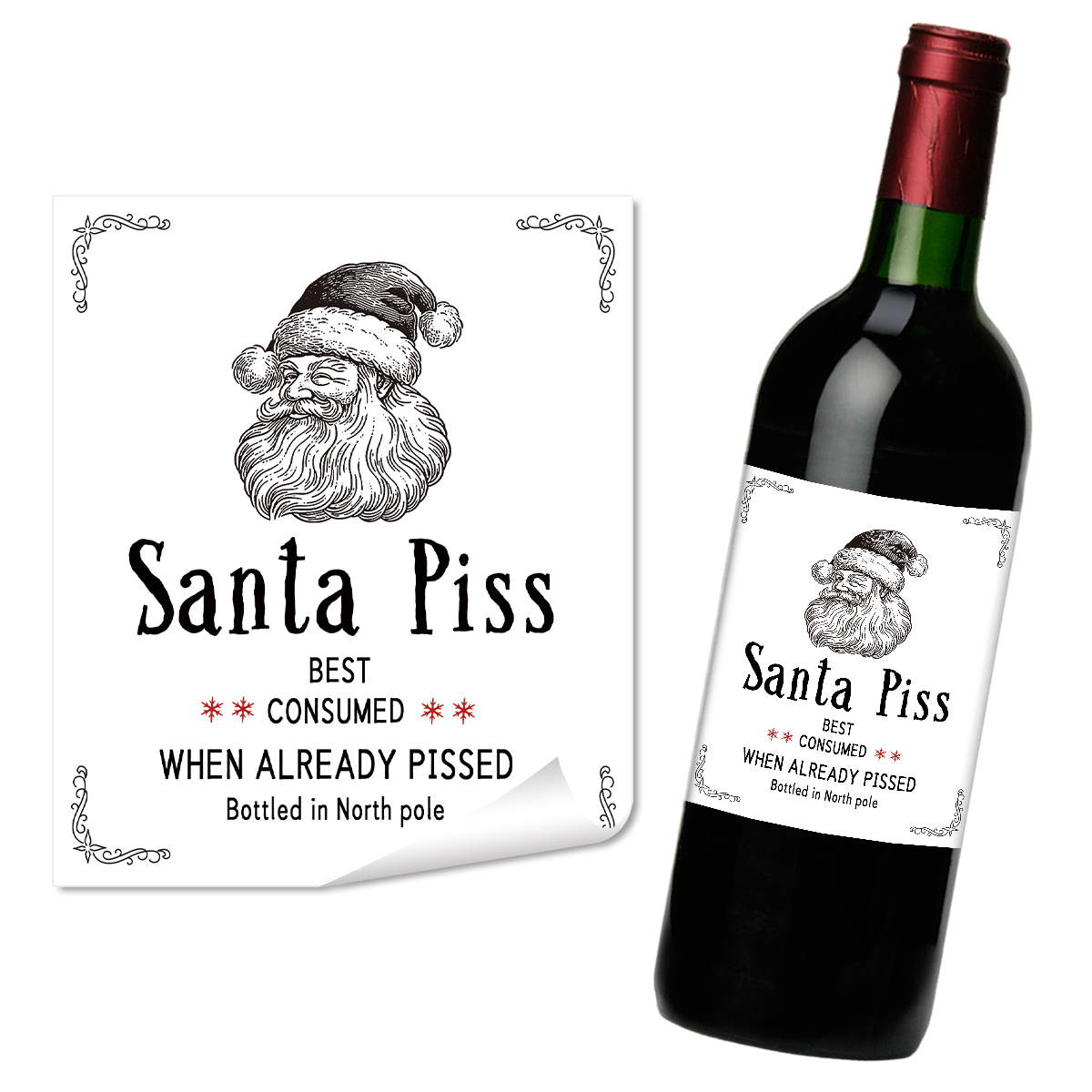Photography Of The Year - 4pcs Funny Christmas Wine Bottle Stickers,Labels