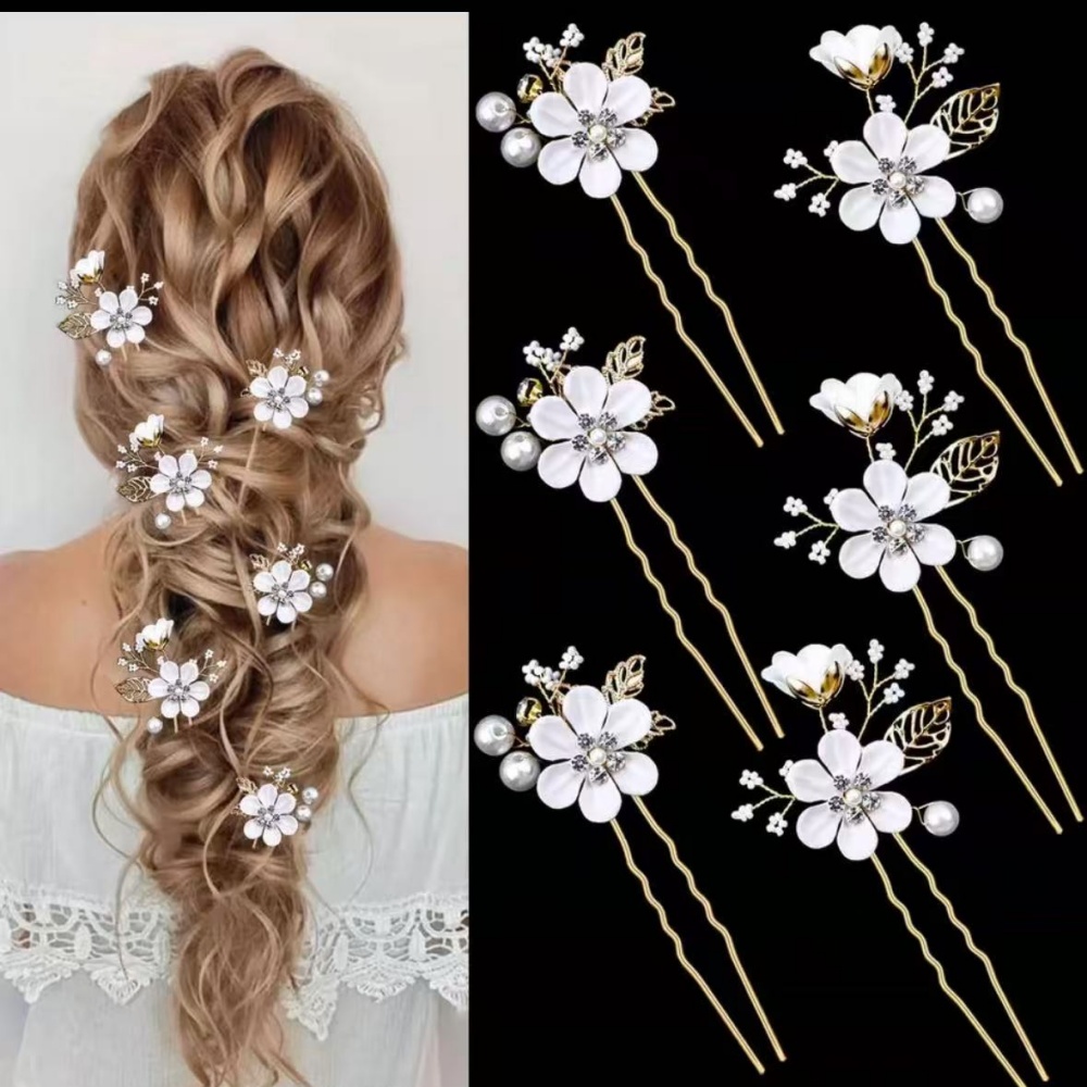 6-Piece Floral Pearl Hairpin S - огляд і ціна Photography Date